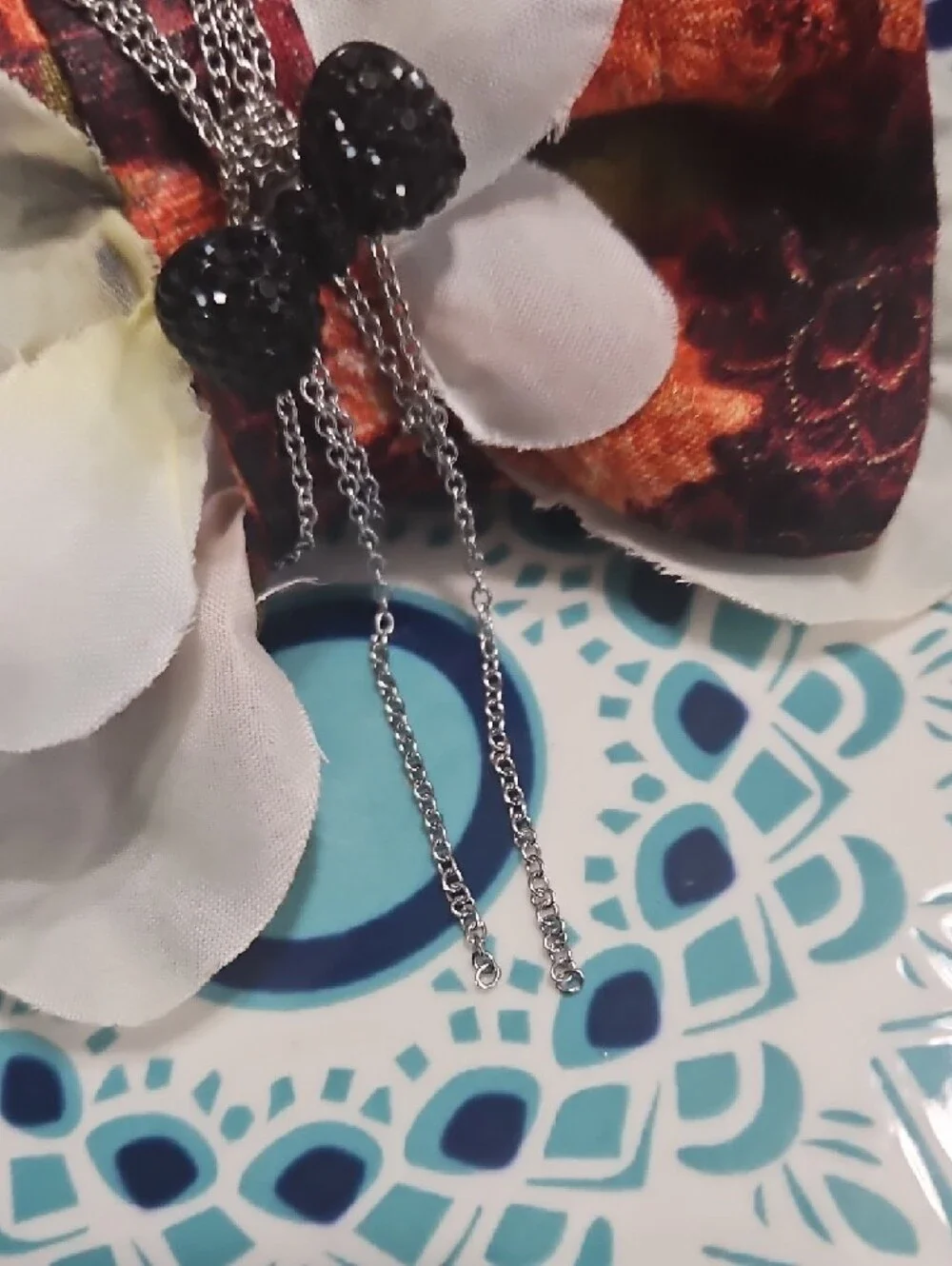 Hand Crafted Floral Bow Chain Charm Pet Collar Accent NEW Or FREE with Any Purch
